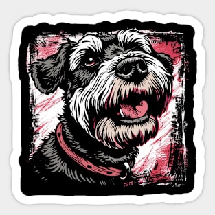 Retro Art Airedale Terrier Dog Lover Sticker